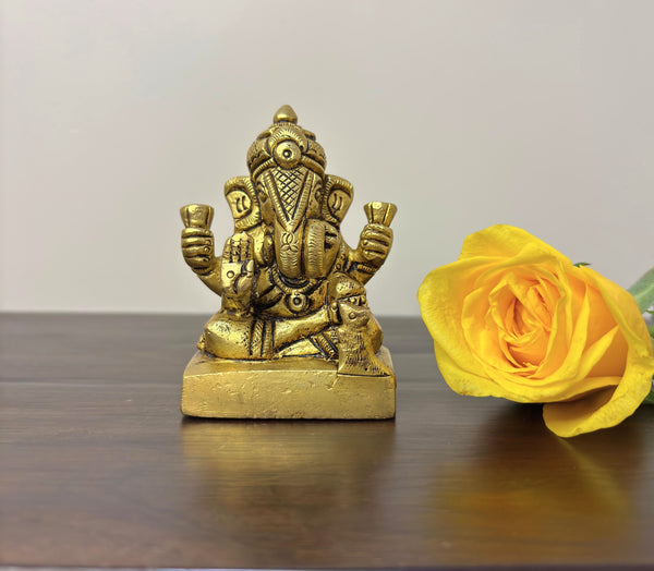 Brass Dagru Seth Ganesh Idol