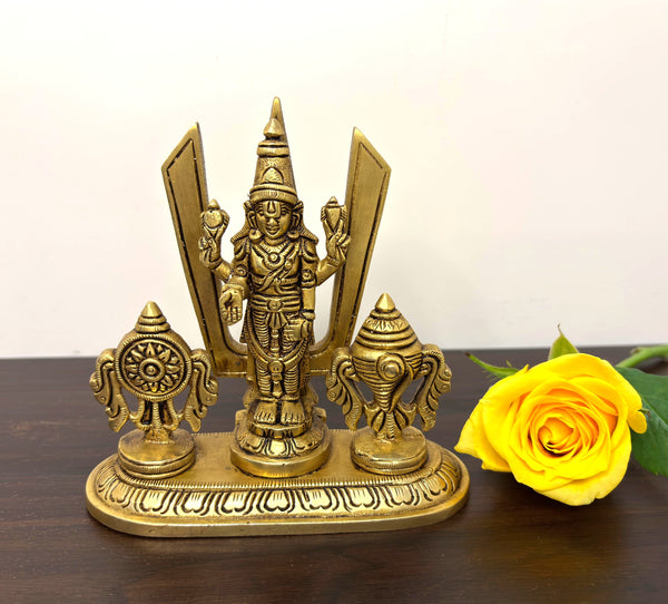 5" Lord Balaji Venkateshwara Swami Idol with Shankha Chakra & Namaha