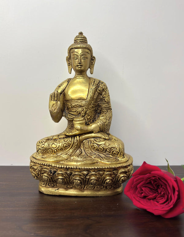 Yathashilpam Brass Blessing Buddha ji Idol