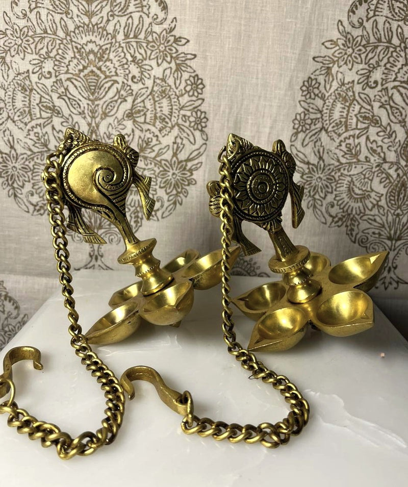 5 Wick Brass Diya