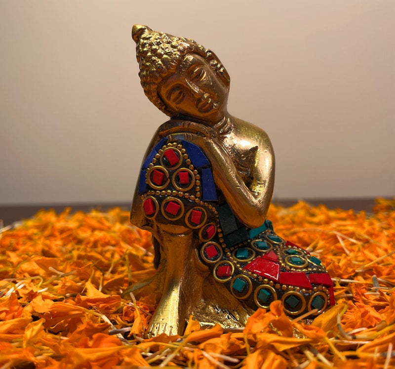 This 4 inches Brass Buddha ji Idol