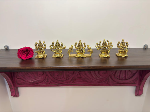 Yathashilpam 2.5" Ashta Lakshmi Brass Idols Set I Set of Eight Forms of Goddess
