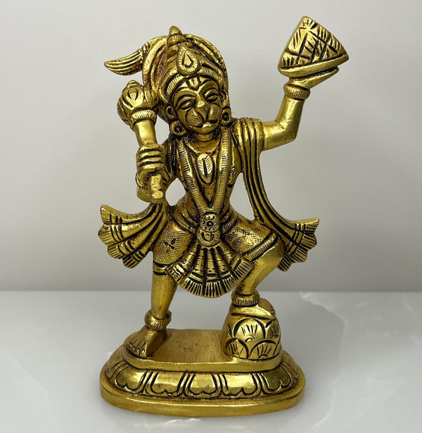 Yathashilpam Brass 5.5” Sankat Mochan Lord Hanuman Idol
