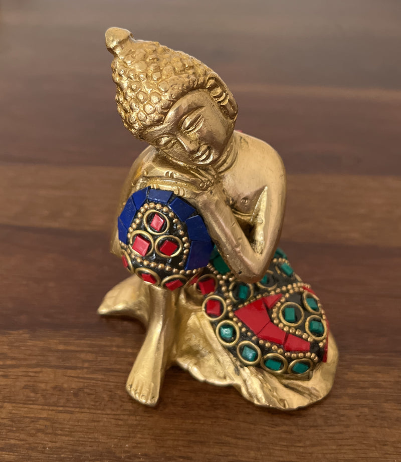 This Brass Buddha statue with stone work is ideal