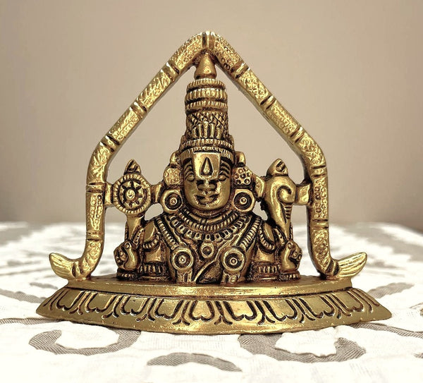 Yathashilpam Superfine Brass Lord Venkateshwar Swamy Bust Idol/ Table Décor