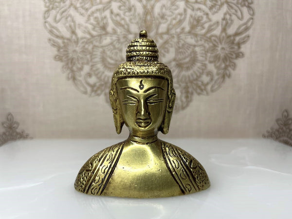 Small Brass Buddhaji Bust Idol