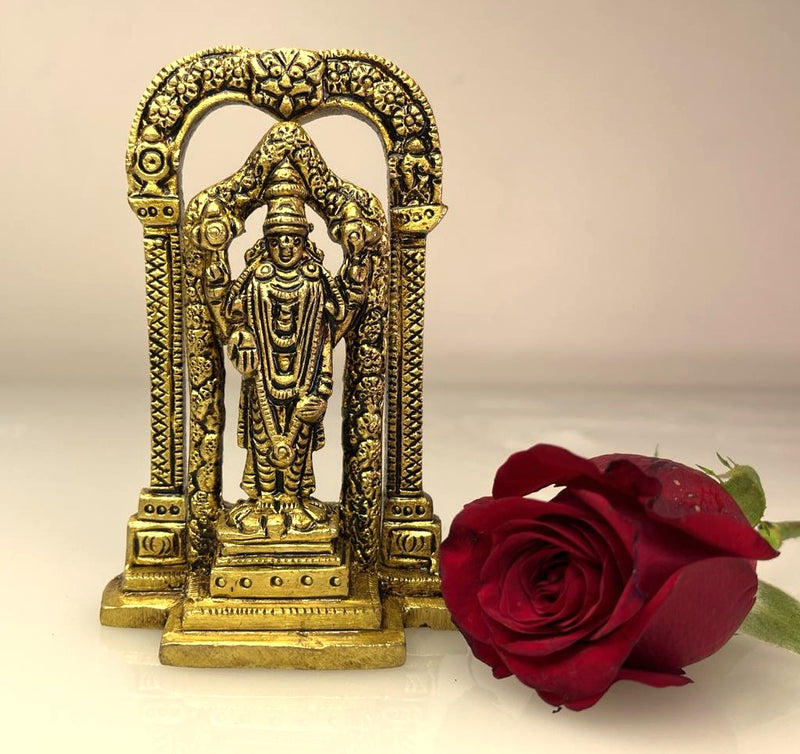 This captivating small Venkateshwara sculpture&nbsp;holds the deity as Lord Balaji of Tirupati