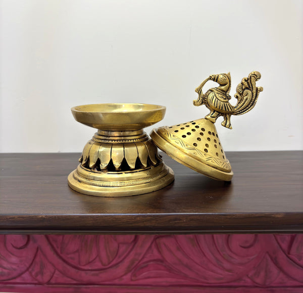 Yathashilpam Brass Artistic Dhoop Daan/ Incense Burner