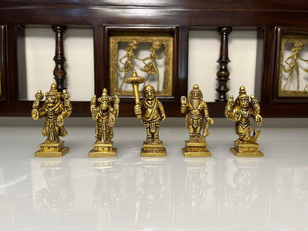 Yathashilpam 2.5"Brass Lord Vishnu Dashavtar I Set of 10 Incarnations of Lord Vishnu