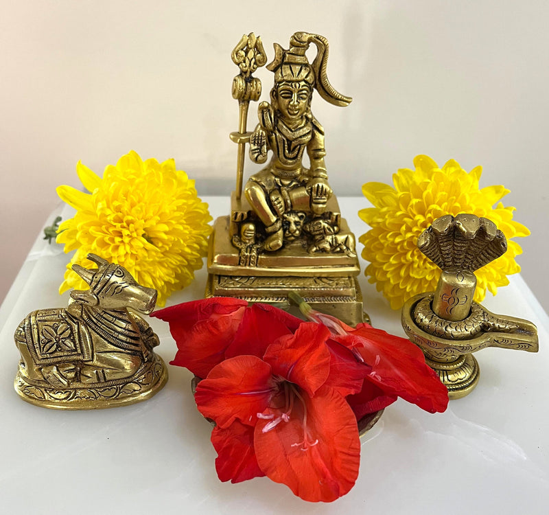 This 4-inch Brass Lord Shiva statue