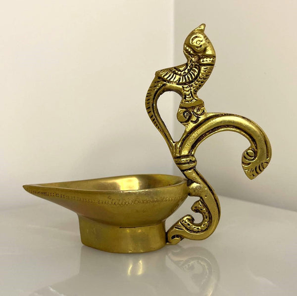 Yathashilpam Brass Peacock Diya