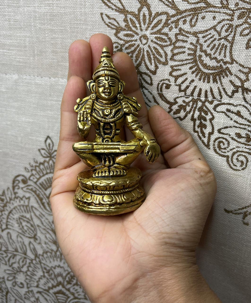 This idol is made of fine Brass having Golden Yellow finish having elegant carvings and antique look adding the divine aura to the life