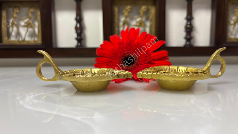 Brass Diya with a Handle: