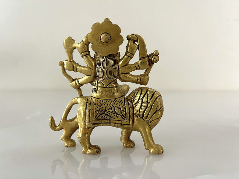 This idol is made of fine Brass having Golden Yellow finish having elegant carvings and antique look