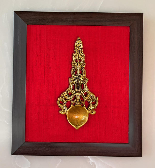 Yathashilpam Indian Traditional Brass Wall Decor Raw Silk