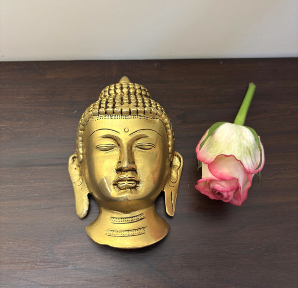 Yathashilpam Brass Lord Buddha ji Face Wall Décor