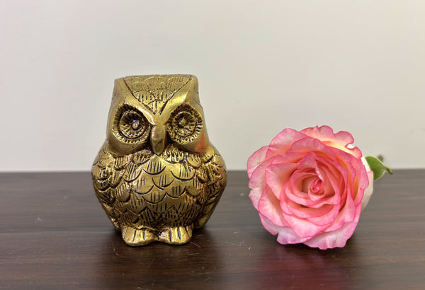 Yathashilpam 2.7" Brass Owl